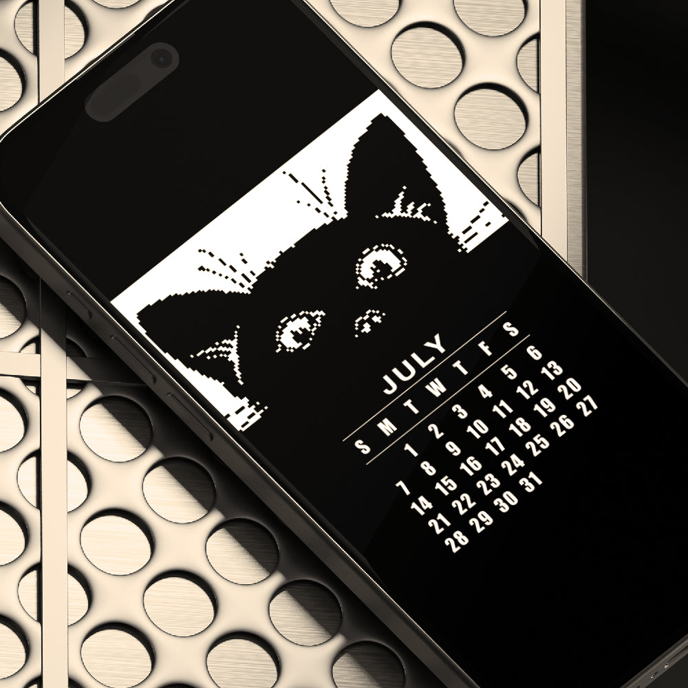 2024 Cell Phone Calendar - CAT Original Pixel Art by CremaSound.Shop