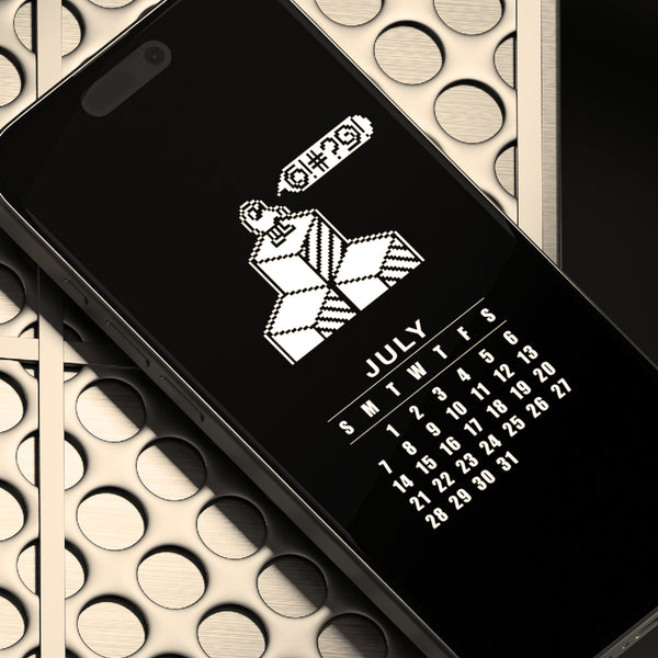 2024 Cell Phone Calendar - Q-Bert Original Pixel Art by CremaSound.Shop