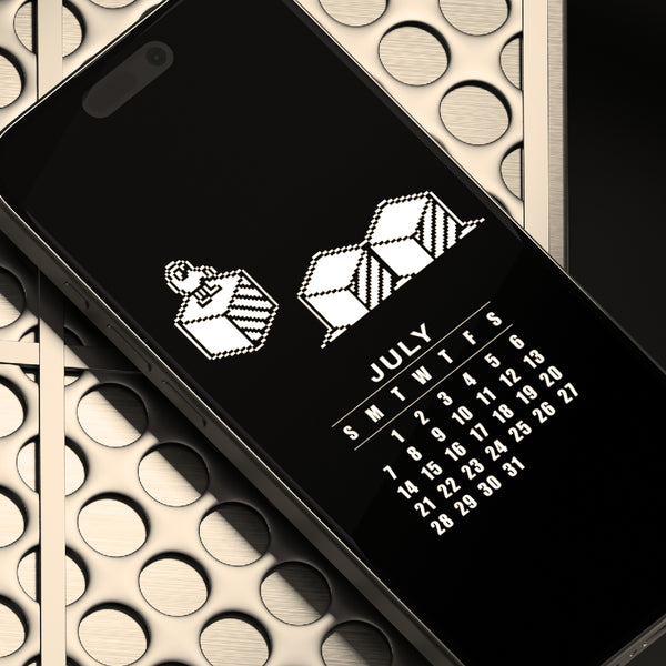 2024 Cell Phone Calendar - Q-Bert Original Pixel Art by CremaSound.Shop