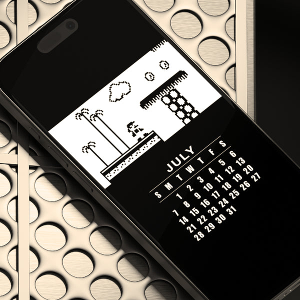 2024 Cell Phone Calendar - Super Mario Original Pixel Art by CremaSound.Shop